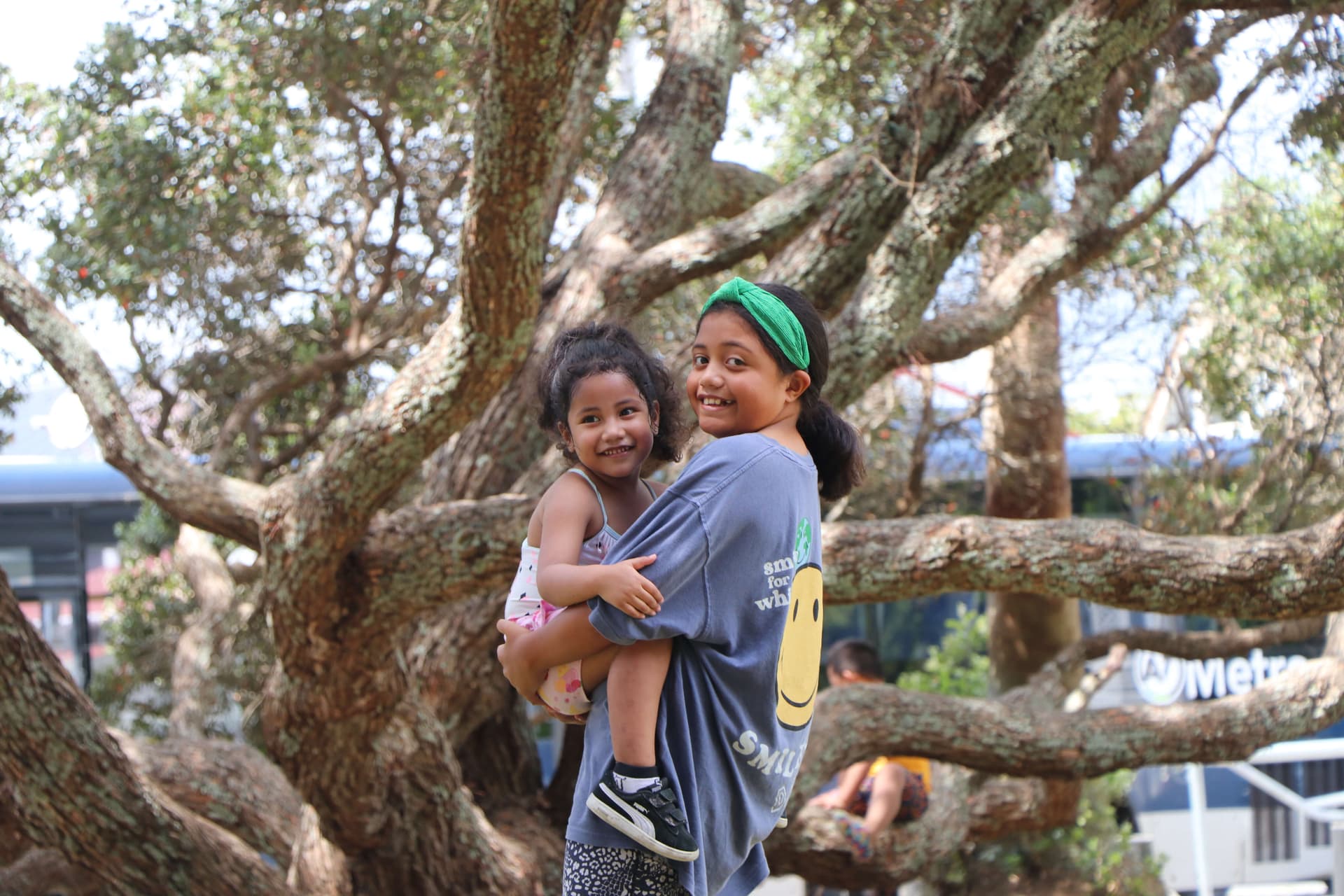 Mother and children in West Auckland community