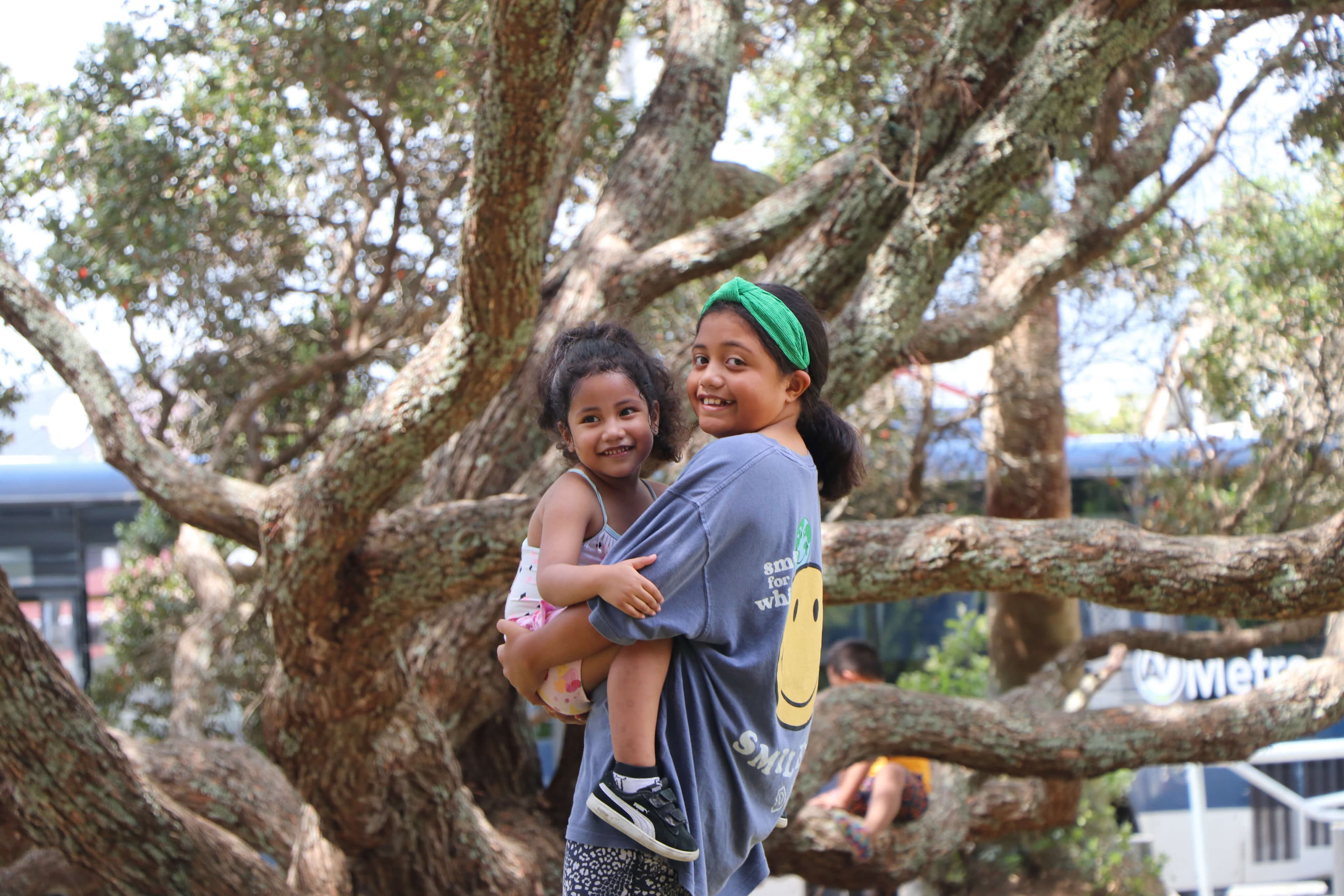 Mother and children in West Auckland community